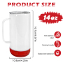 14oz Sublimation Blank Speaker Coffee Tumblers with Dual Lids and Handle Stainless Steel Wireless Music Tumblers with Container