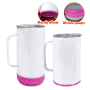 14oz Sublimation Blank Speaker Coffee Tumblers with Dual Lids and Handle Stainless Steel Wireless Music Tumblers with Container