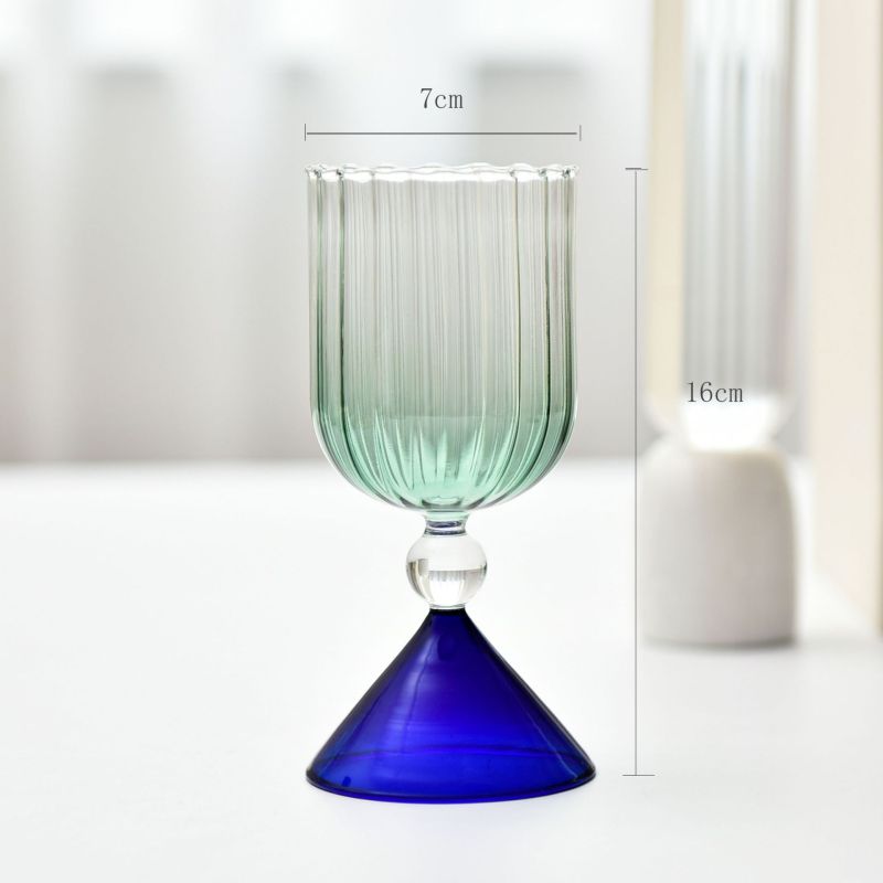 New Creative Striped Gradient Martini Glass Champagne Glass Bar Club Wine Utensils Beer Mugs Drink Cups for Party Weeding