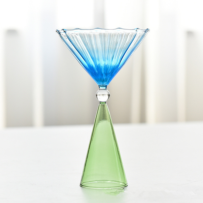 New Creative Striped Gradient Martini Glass Champagne Glass Bar Club Wine Utensils Beer Mugs Drink Cups for Party Weeding