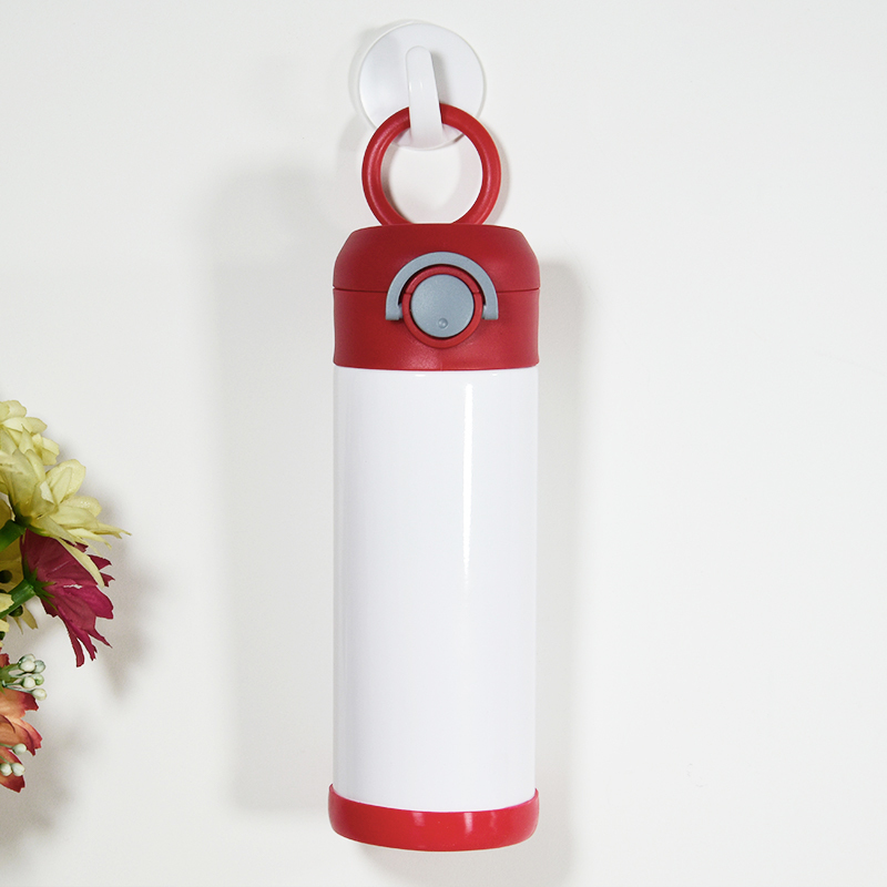 Sublimation 12oz Stainless Steel Bottle Double Wall Water Bottle Sports Tumbler Water Thermal Drink Cup with Handle Flip up Lid