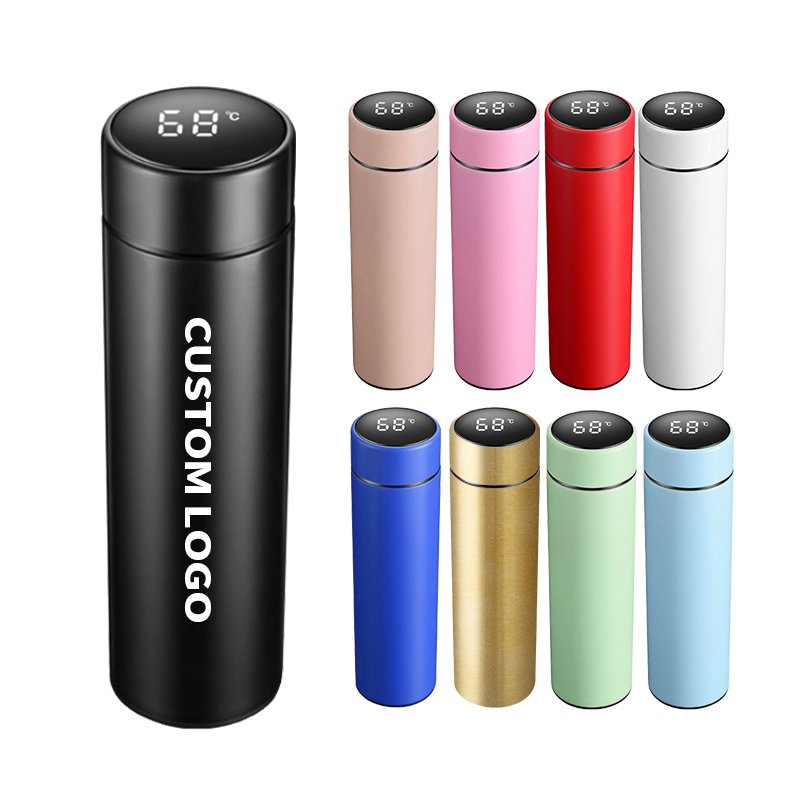 Double Wall Insulated 500ml Stainless Steel Termo Smart Vacuum Flask Digital Thermo Water Bottle With Led Temperature Display