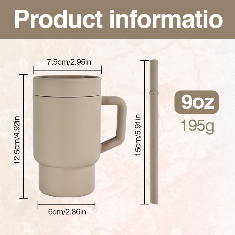 Stocked 9oz Baby Silicone Training Sippy Cup 300ml Water Tumbler BPA Free Soft Child Drinking Cup With Handle Straw for Kids