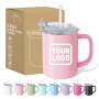 Custom Logo 16oz Double Wall Vacuum Tumbler Cup Powder Coated Insulated Stainless Steel Coffee Camping Mug With Lid