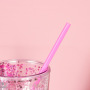 Double Wall Bling Tumbler  Cold Drink With Lids 16oz 500ml Milk Tea Fat U-shaped Plastic Pet Cup Disposable