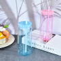 Plastic Drinkware 20oz Plastic Cup with Lid and Straw Reusable Plastic Tumbler BPA Free Cold Coffee Cups with Lids and Straw