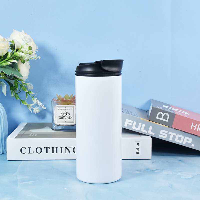 New Sublimation Blanks 15oz Sublimation Straight Coffee Sports Tumbler With 2 in 1 Sippy Lids for Heat Press Printing DIY