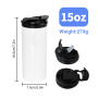New Sublimation Blanks 15oz Sublimation Straight Coffee Sports Tumbler With 2 in 1 Sippy Lids for Heat Press Printing DIY