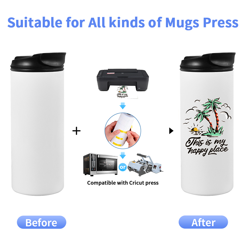 New Sublimation Blanks 15oz Sublimation Straight Coffee Sports Tumbler With 2 in 1 Sippy Lids for Heat Press Printing DIY