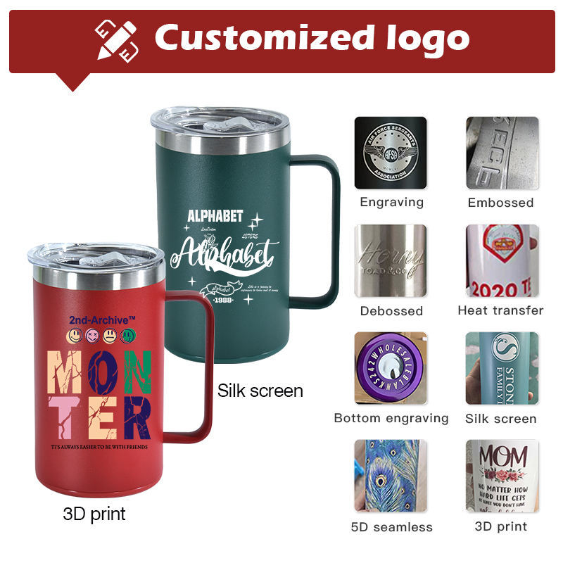 Custom 14oz Stainless Steel Vacuum Mug Coffee Cup Factory Stainless Steel Vacuum Cup With Lid and Detachable Storage Bottom