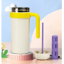 DSY Custom logo 700ml 304 Stainless Steel Vacuum Insulated Coffee Cup Water Bottle With Handle and Rope and 2 in 1 Drinking Lid