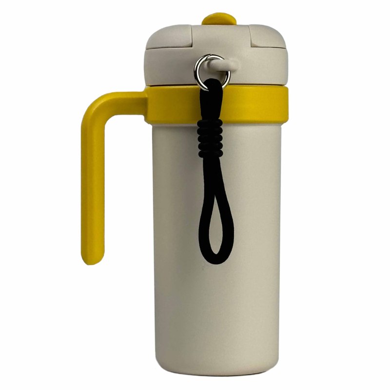DSY Custom logo 700ml 304 Stainless Steel Vacuum Insulated Coffee Cup Water Bottle With Handle and Rope and 2 in 1 Drinking Lid