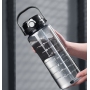 Reusable 50oz 64oz Plastic Water Bottle 2 In1 Straw Chug Lid BPA Free Big Travel Gym Drinking Water Jug Leakproof Time Marker