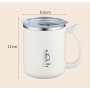 500ml Custom Logo 304 Stainless Steel + PP Mugs Office Insulated Drinking Cups Cheap Coffee Travel Mug with Leak Proof Lids