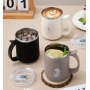500ml Custom Logo 304 Stainless Steel + PP Mugs Office Insulated Drinking Cups Cheap Coffee Travel Mug with Leak Proof Lids