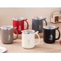 500ml Custom Logo 304 Stainless Steel + PP Mugs Office Insulated Drinking Cups Cheap Coffee Travel Mug with Leak Proof Lids