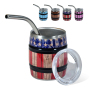 3oz Mini Stainless Steel Beer Wine Barrel Cup Drinkware Tumbler Bar Mugs Shot Glass with Metal Straw Lid