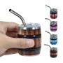3oz Mini Stainless Steel Beer Wine Barrel Cup Drinkware Tumbler Bar Mugs Shot Glass with Metal Straw Lid