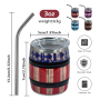 3oz Mini Stainless Steel Beer Wine Barrel Cup Drinkware Tumbler Bar Mugs Shot Glass with Metal Straw Lid