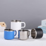 Customized Logo 3oz Mini Mug Stainless Steel Portable SS304 Shot Glass Tumbler Laser Powder Coated Car Travel Cup with Handle