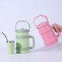 Hot Sale New Design 50OZ Insulated Vacumed Wine Tumbler Handle Straw Outdoor Travel Mug Cartoon Big Capacity Stock Available