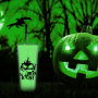 Halloween GLOW in Dark 24oz Double Wall Acrylic Tumblers for Snow Globe Cups with Pre Drilled Hole Lids Straws and Hole Stopper
