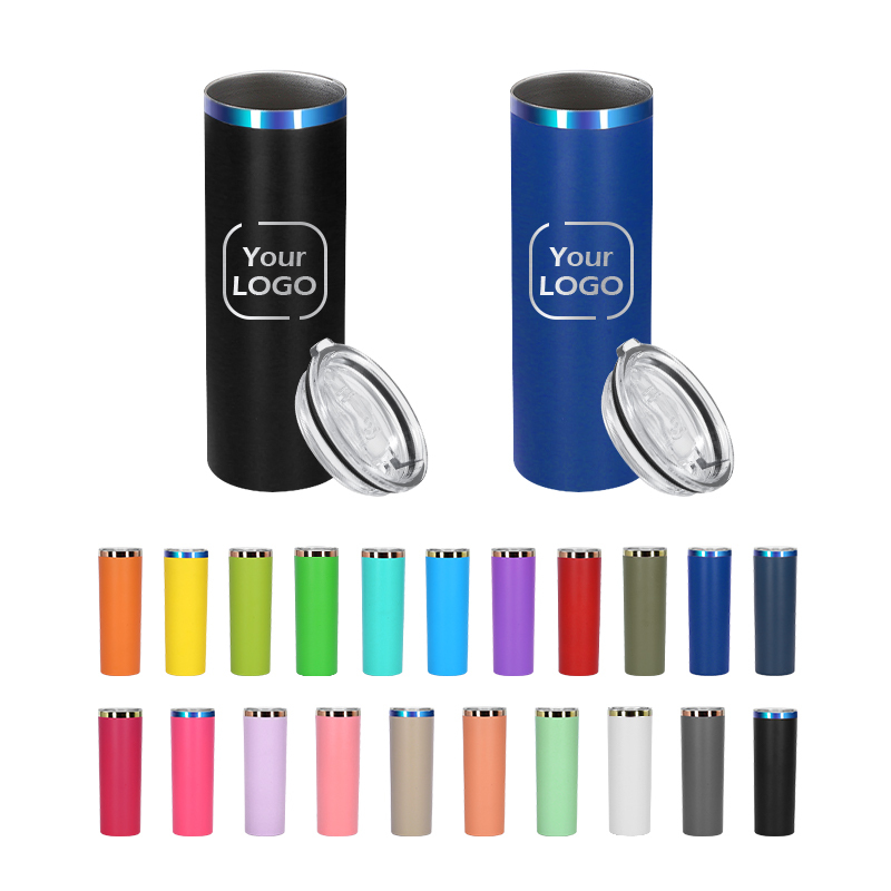 20oz Custom Holographic Plated Powder Coated Stainless Steel Straight Tumblers Laser Engrave Water Bottle