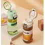 Plastic Kids Sports Drinking Tea Cup Outdoor Portable Water Kettle One Click Pop-up 2 in 1 Lid Straw Water Bottle 540ml 700ml