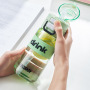Plastic Kids Sports Drinking Tea Cup Outdoor Portable Water Kettle One Click Pop-up 2 in 1 Lid Straw Water Bottle 540ml 700ml