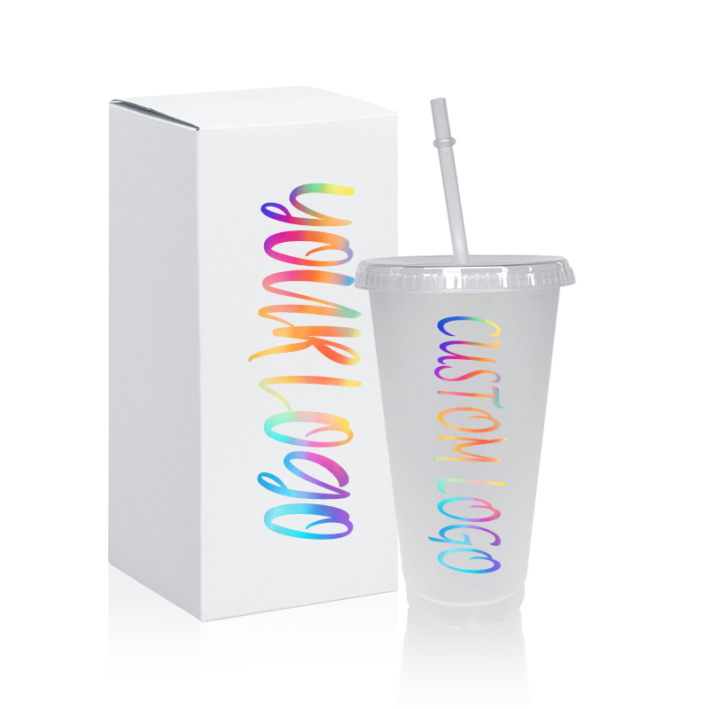 Creative Single PP Plastic 500ml 710ml clear Cold Water Bottle Drinks Coffee clear Disposable Plastic Cups for Juice