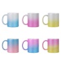 Wholesale Gradient Ceramic Mug Shining Ombre Mug Sublimation Blank Glitter 11oz Customized Blank Coffee Mugs Ceramic Cup for DIY