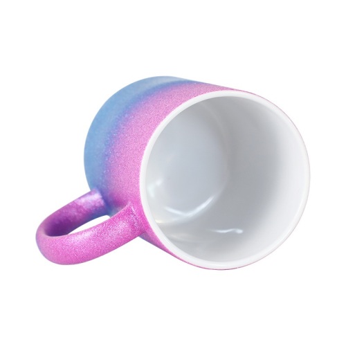 Wholesale Gradient Ceramic Mug Shining Ombre Mug Sublimation Blank Glitter 11oz Customized Blank Coffee Mugs Ceramic Cup for DIY