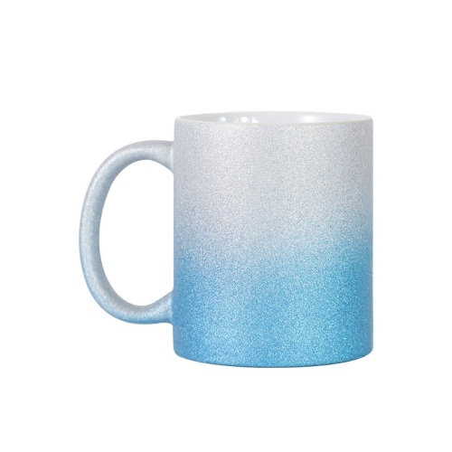 Wholesale Gradient Ceramic Mug Shining Ombre Mug Sublimation Blank Glitter 11oz Customized Blank Coffee Mugs Ceramic Cup for DIY