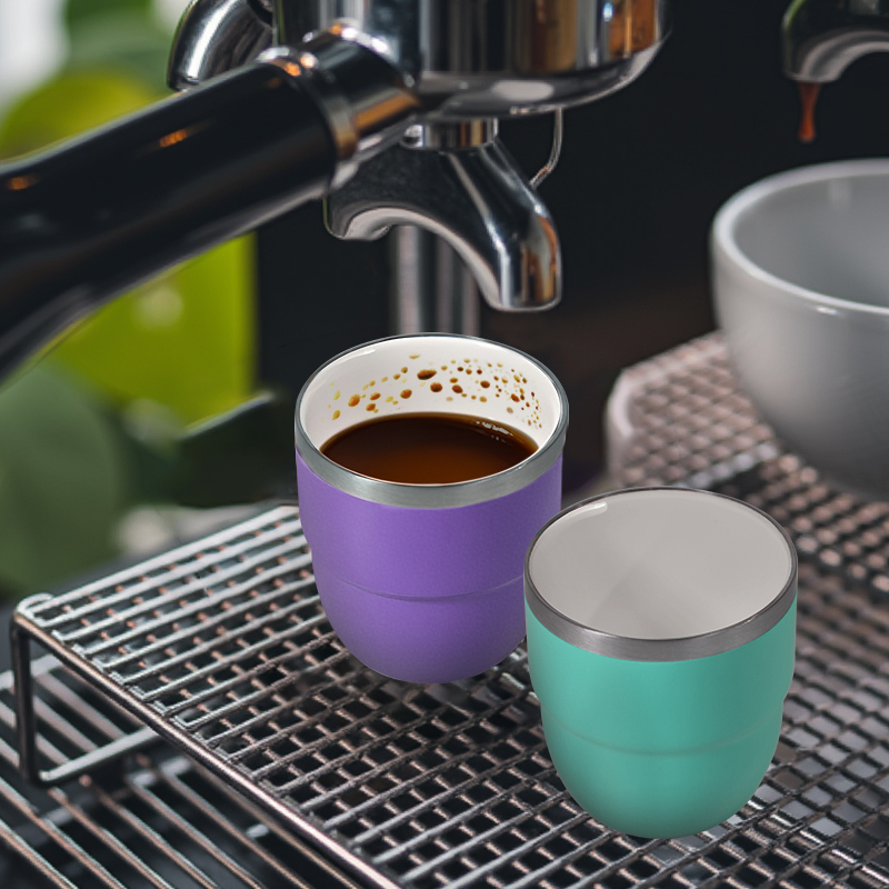 RTS US 4oz Stackable Cup Mini Tumbler with Lid and Straw, Stainless Steel Vacuum Insulated Espresso Cup