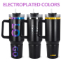 Custom Logo Stainless Steel Insulate 40oz H2.0 Cup Tumbler with Snack Ice Storage Compartment Mugs with Handle Water Bottle
