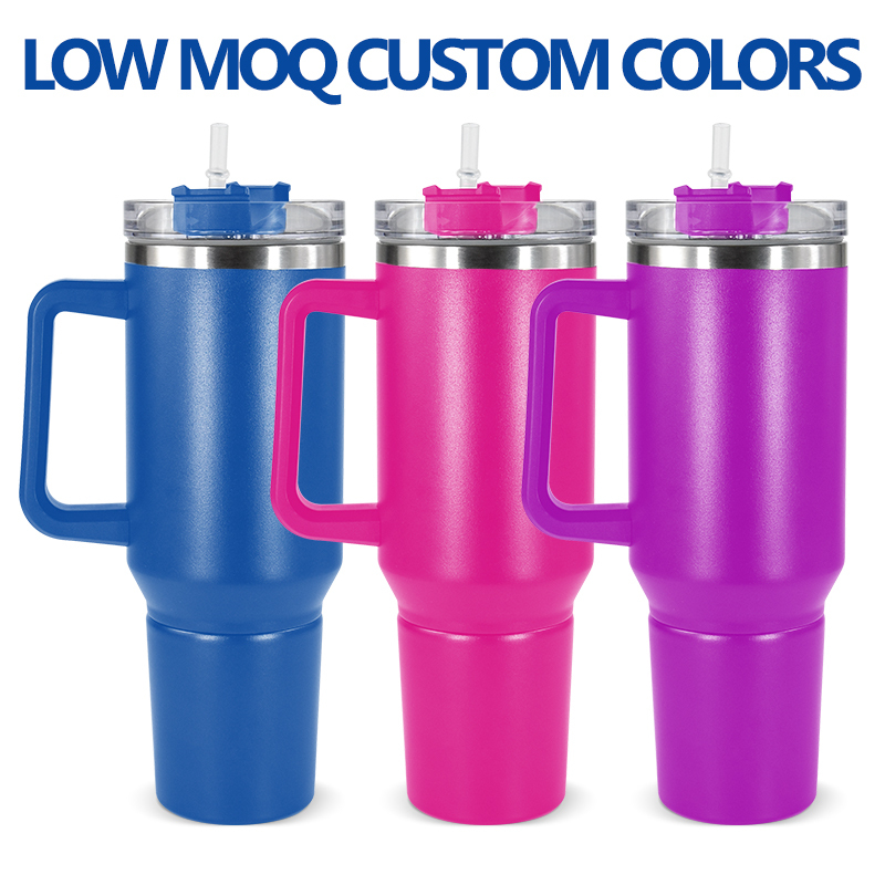 Custom Logo Stainless Steel Insulate 40oz H2.0 Cup Tumbler with Snack Ice Storage Compartment Mugs with Handle Water Bottle