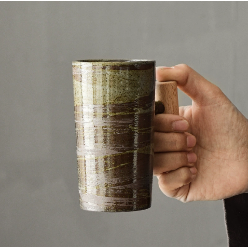 Japanese Style Handcrafted Bottles Wooden Handle Mugs Household Water Cup