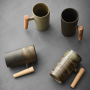 Japanese Style Handcrafted Bottles Wooden Handle Mugs Household Water Cup