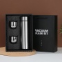 Custom Logo Stainless Steel Vacuum Insulated Flask with Wood Pattern Lid Espresso Coffee Cup Tea Cups Gift Set