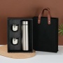 Custom Logo Stainless Steel Vacuum Insulated Flask with Wood Pattern Lid Espresso Coffee Cup Tea Cups Gift Set