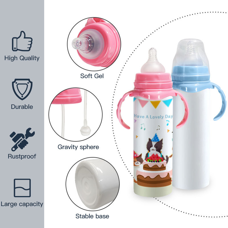 Custom 8oz Sublimation Straight Blank Double Wall Vacuum Stainless Steel Water Bottle Baby Drink Water Bottle