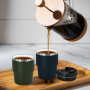 US RTS 6 oz Espresso Cup, Ceramic-Lined 18/8 Stainless Steel Coffee Cup With Lid for Espresso Machine