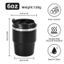 US RTS 6 oz Espresso Cup, Ceramic-Lined 18/8 Stainless Steel Coffee Cup With Lid for Espresso Machine