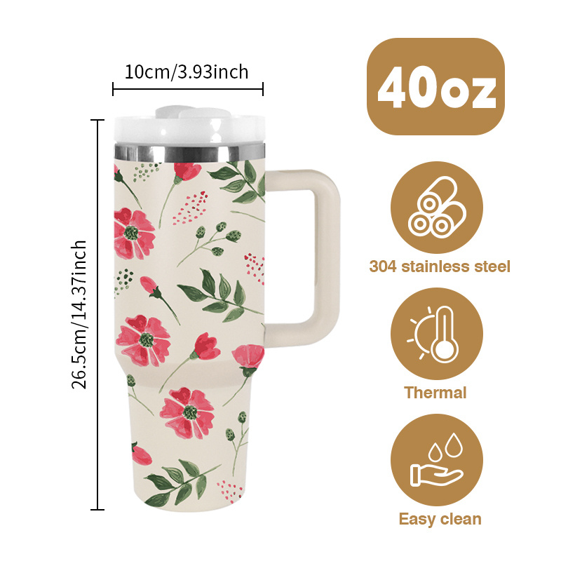 RTS USA Warehouse Stock 1pcs 40oz H2.0 Powder Coated Double Wall Stainless Steel Tumblers Travel Mug with Pattern
