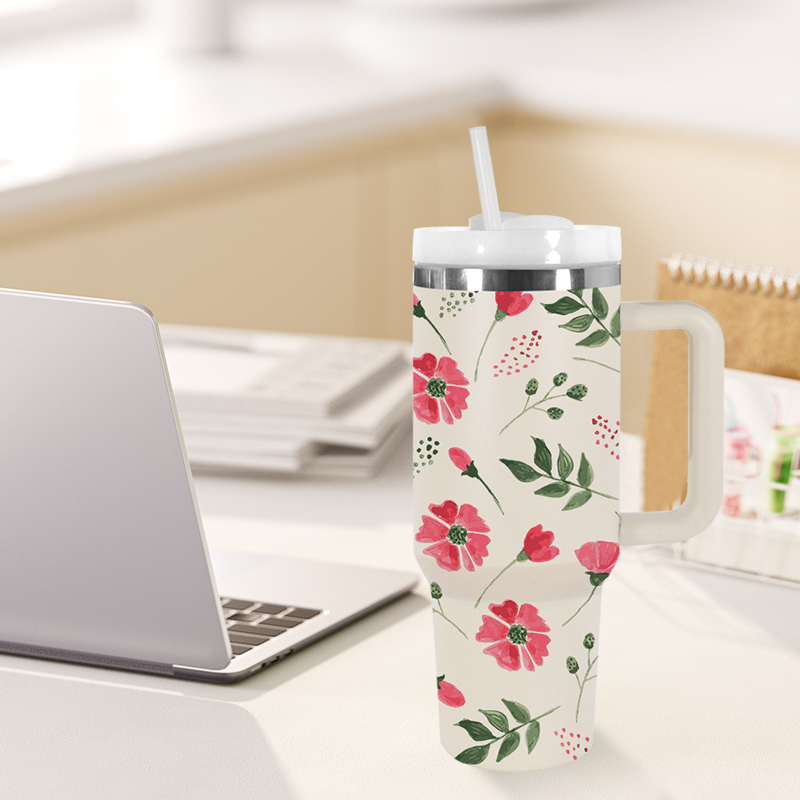 RTS USA Warehouse Stock 1pcs 40oz H2.0 Powder Coated Double Wall Stainless Steel Tumblers Travel Mug with Pattern