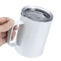 Free Shipping USA Warehouse RTS 25pcs/ctn 10oz Sublimation Stainless Steel Travel White Coffee Mug with Handle Clear Slide Lid