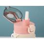 Personalized 580ml Stainless Steel Vacuum Insulated Thermal Flask Portable Double Wall Water Bottle with Bounce up Lid and Strap