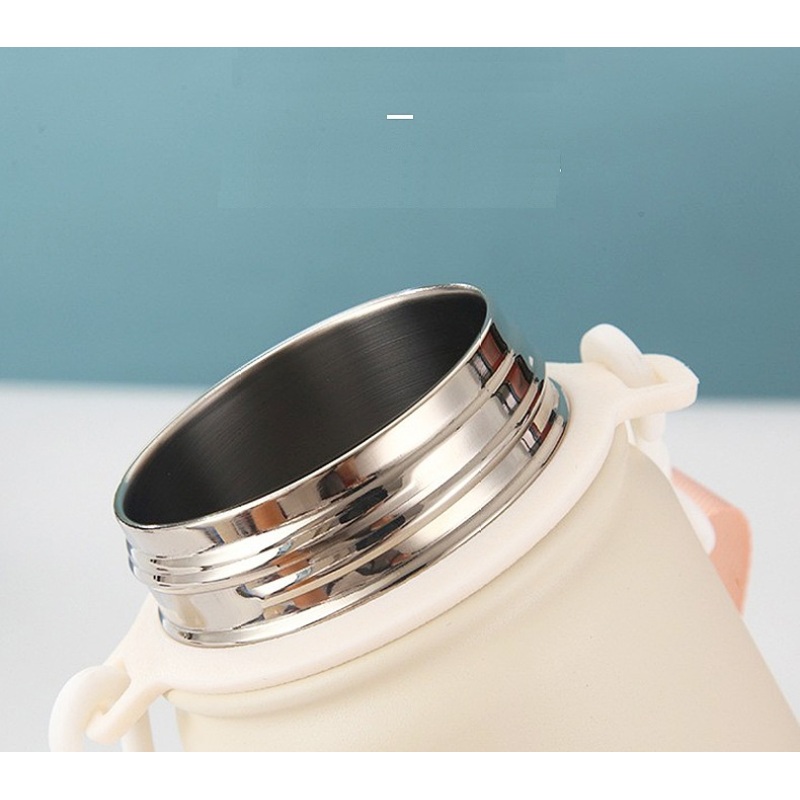 Personalized 580ml Stainless Steel Vacuum Insulated Thermal Flask Portable Double Wall Water Bottle with Bounce up Lid and Strap