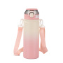 Personalized 580ml Stainless Steel Vacuum Insulated Thermal Flask Portable Double Wall Water Bottle with Bounce up Lid and Strap
