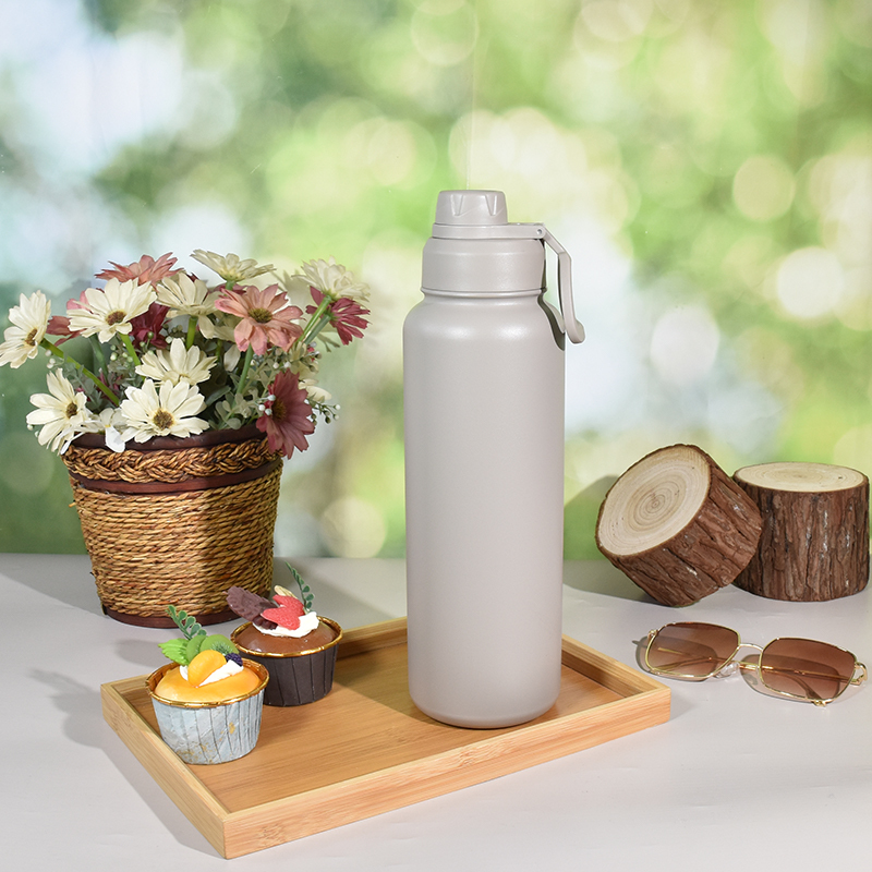 Customized 40oz /1200ml Wide Mouth Double Wall Sports Travel Vacuum Insulated Stainless Steel Water Bottle with Straw Lid